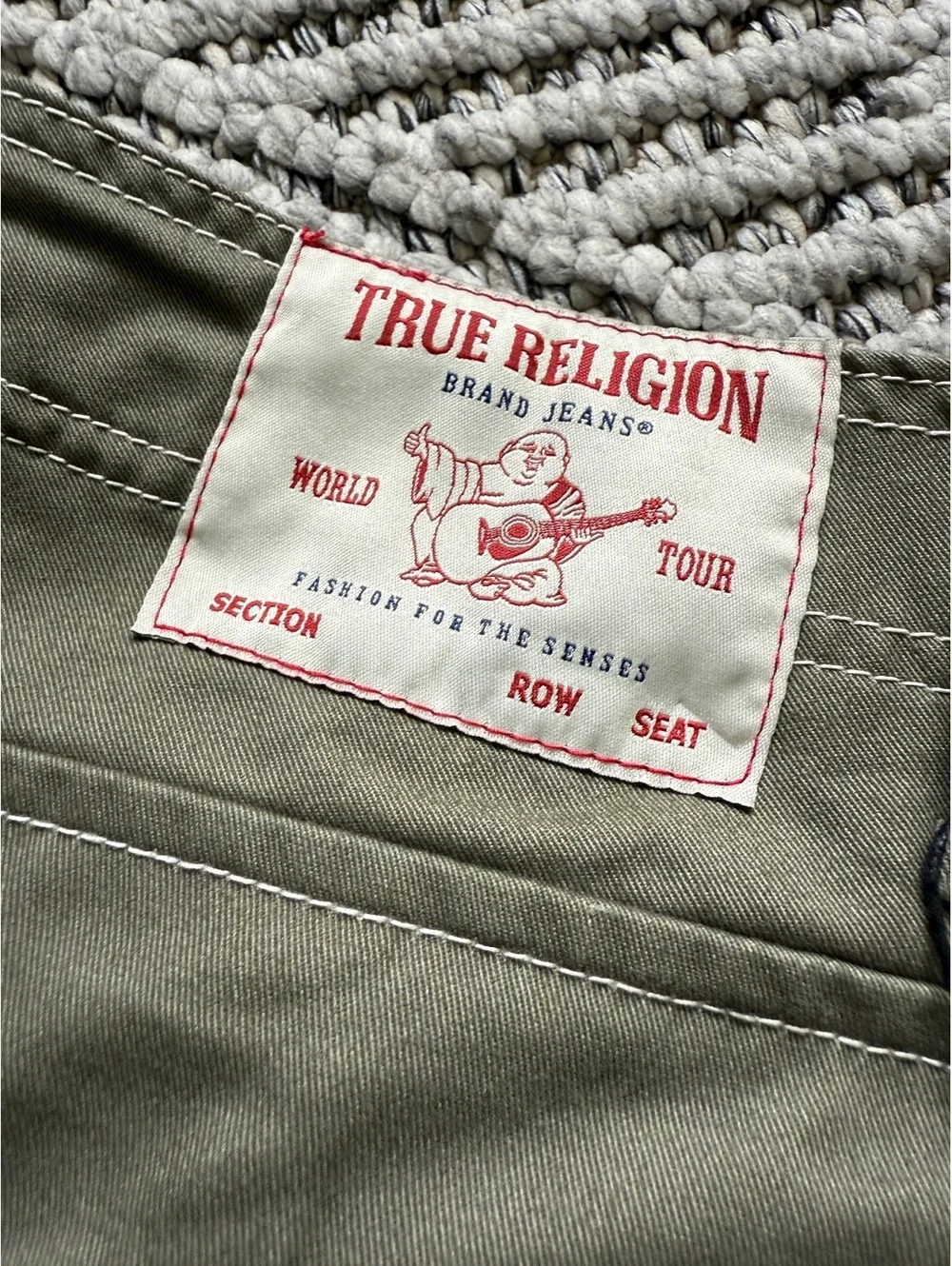 NWT True Religion VTG Distressed Military Army Soldier Cargo Pocket Pants Men 32